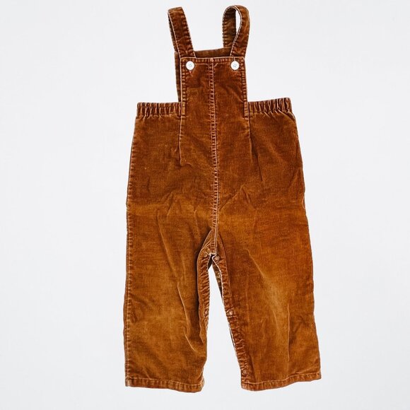 Vintage Buster Brown - Brown Corduroy Type Overalls With Snaps - Size 24 M